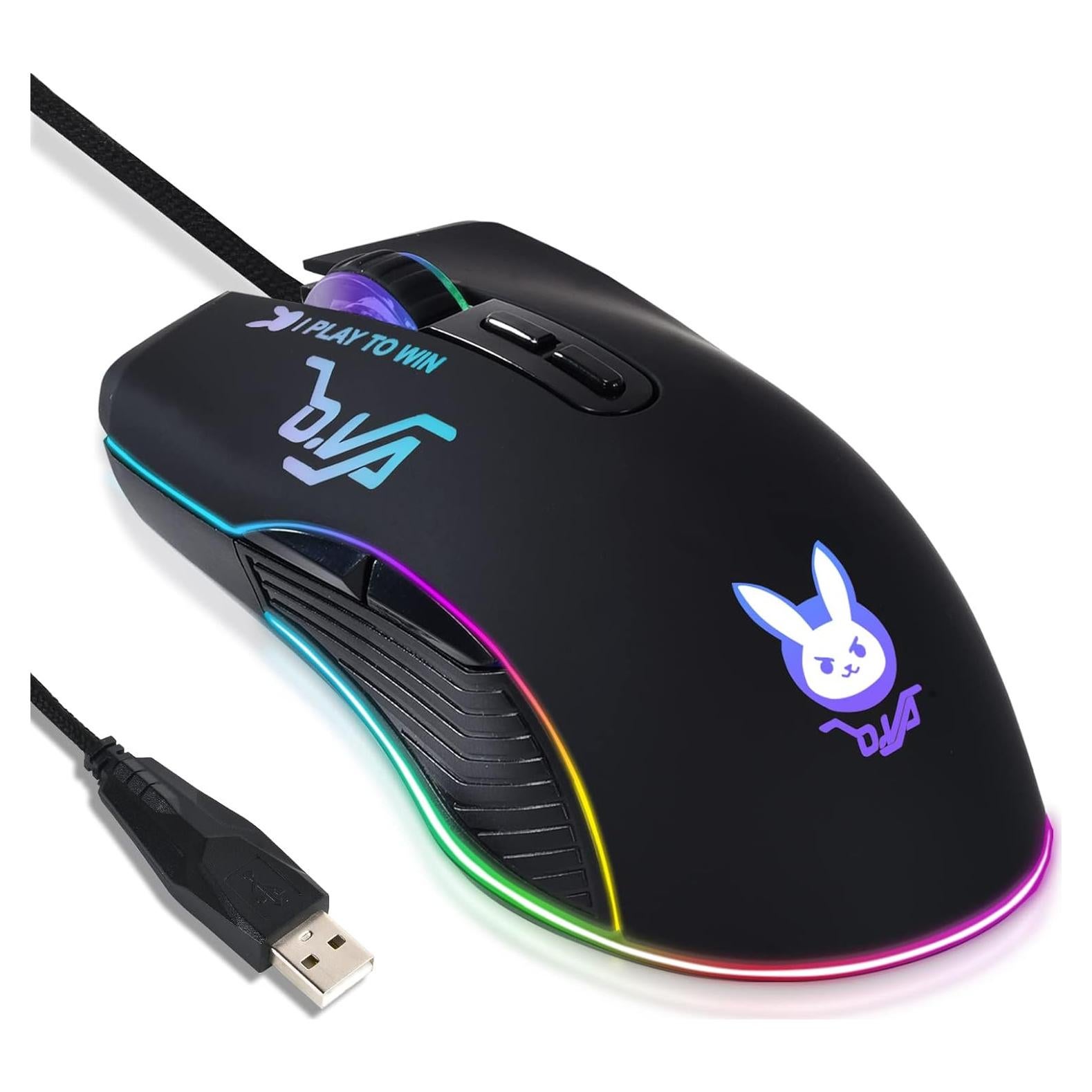 Ratón óptico mecánico Greshare USB 7200 DPI 12 colores