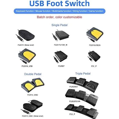 Pedal de pie USB óptico PCsensor para control de programas