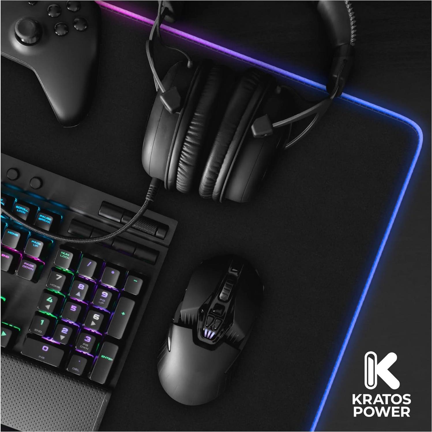 Alfombrilla de Ratón RGB Kratos Power 80x30.5cm Antideslizante