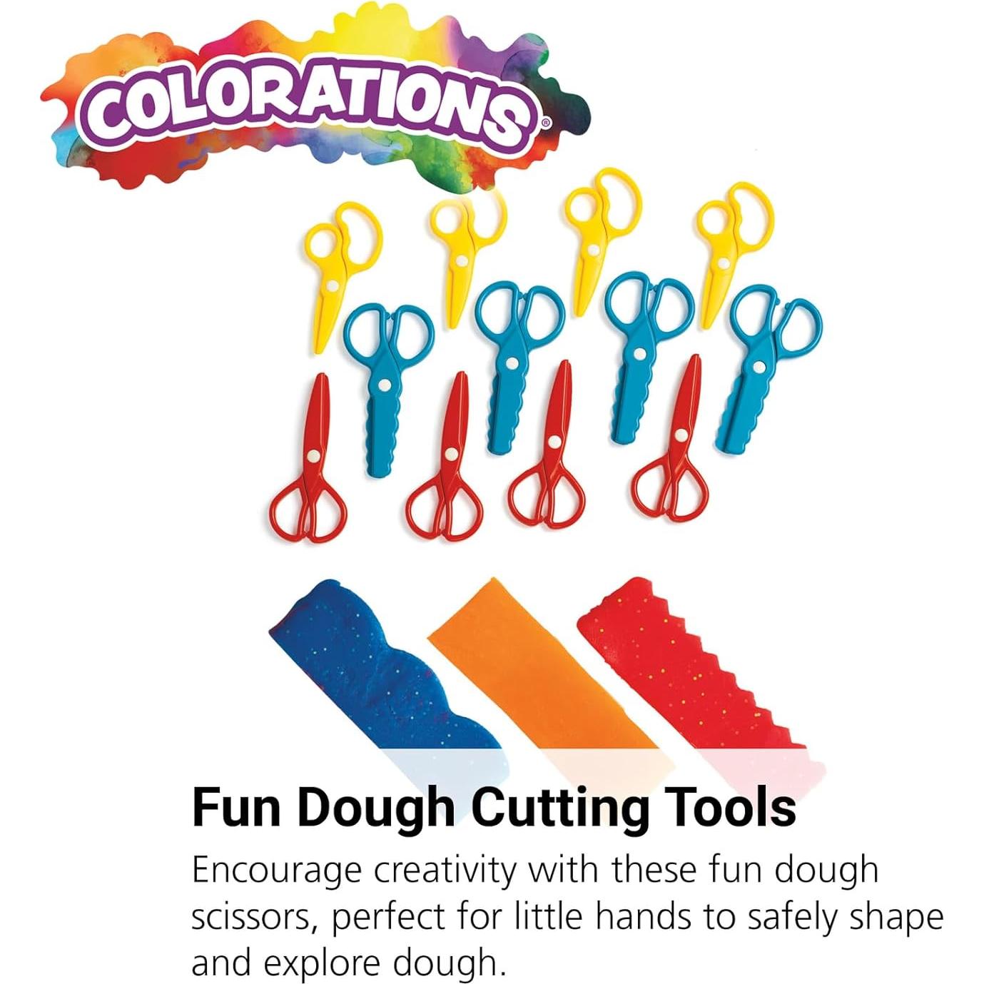 Set de 12 Tijeras de Plástico Colorations para Niños - 3 Diseños