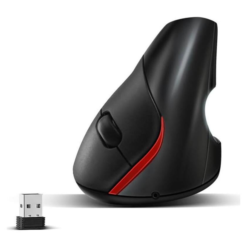 Vertical Mouse Wireless Computer Mice USB Charging Mode Ergonomics PC Laptop Office Protect Wrist Black