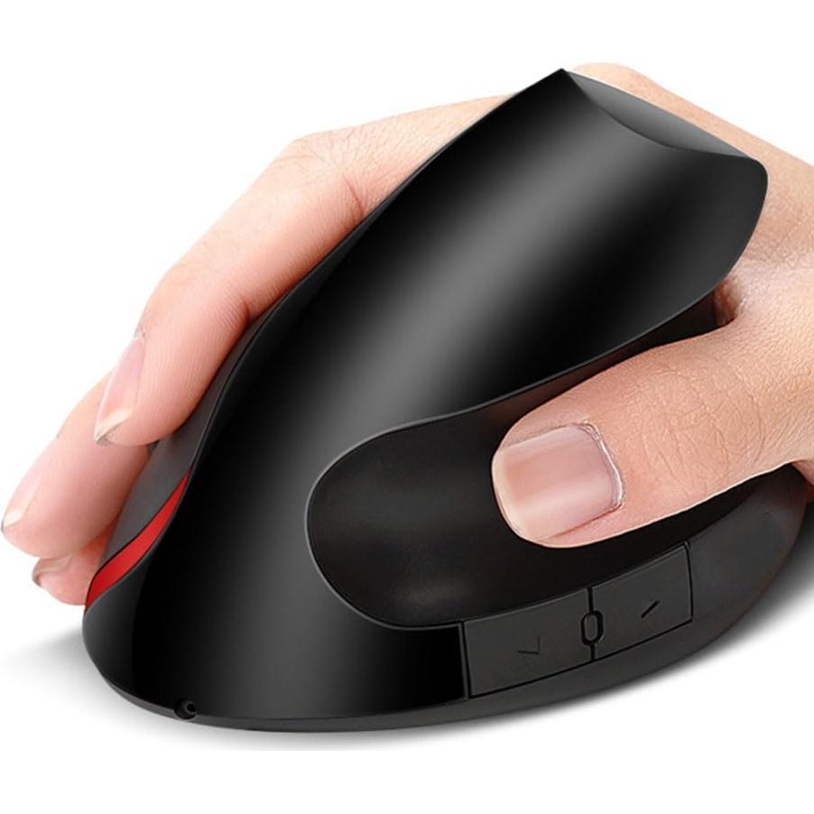 Vertical Mouse Wireless Computer Mice USB Charging Mode Ergonomics PC Laptop Office Protect Wrist Black