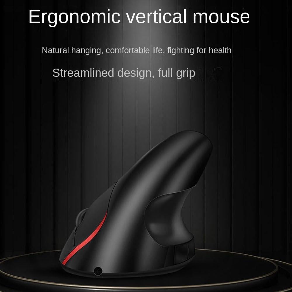 Vertical Mouse Wireless Computer Mice USB Charging Mode Ergonomics PC Laptop Office Protect Wrist Black
