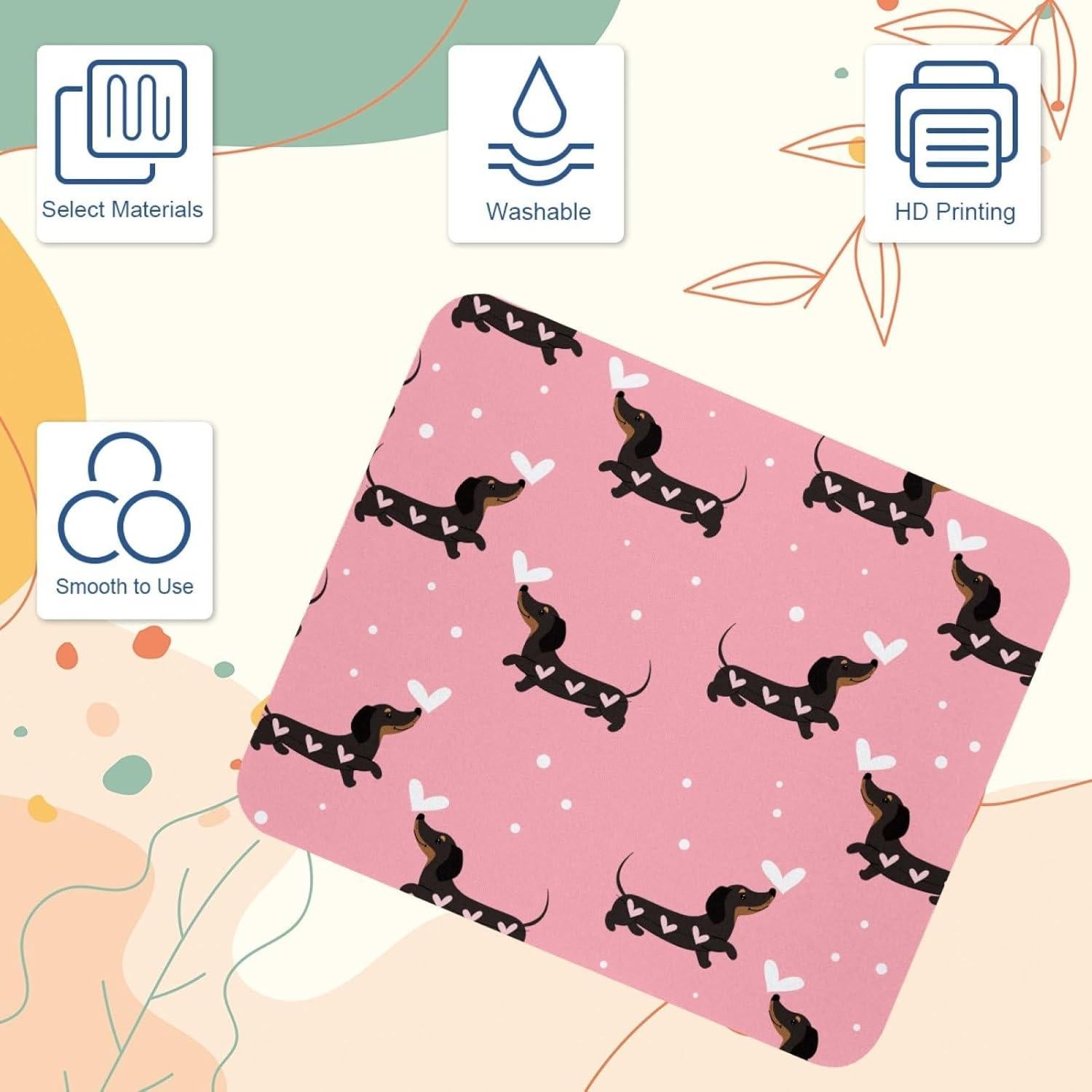 Alfombrilla de Ratón CDGIRUOWUNV Diseño Perros Dachshund 21x25cm