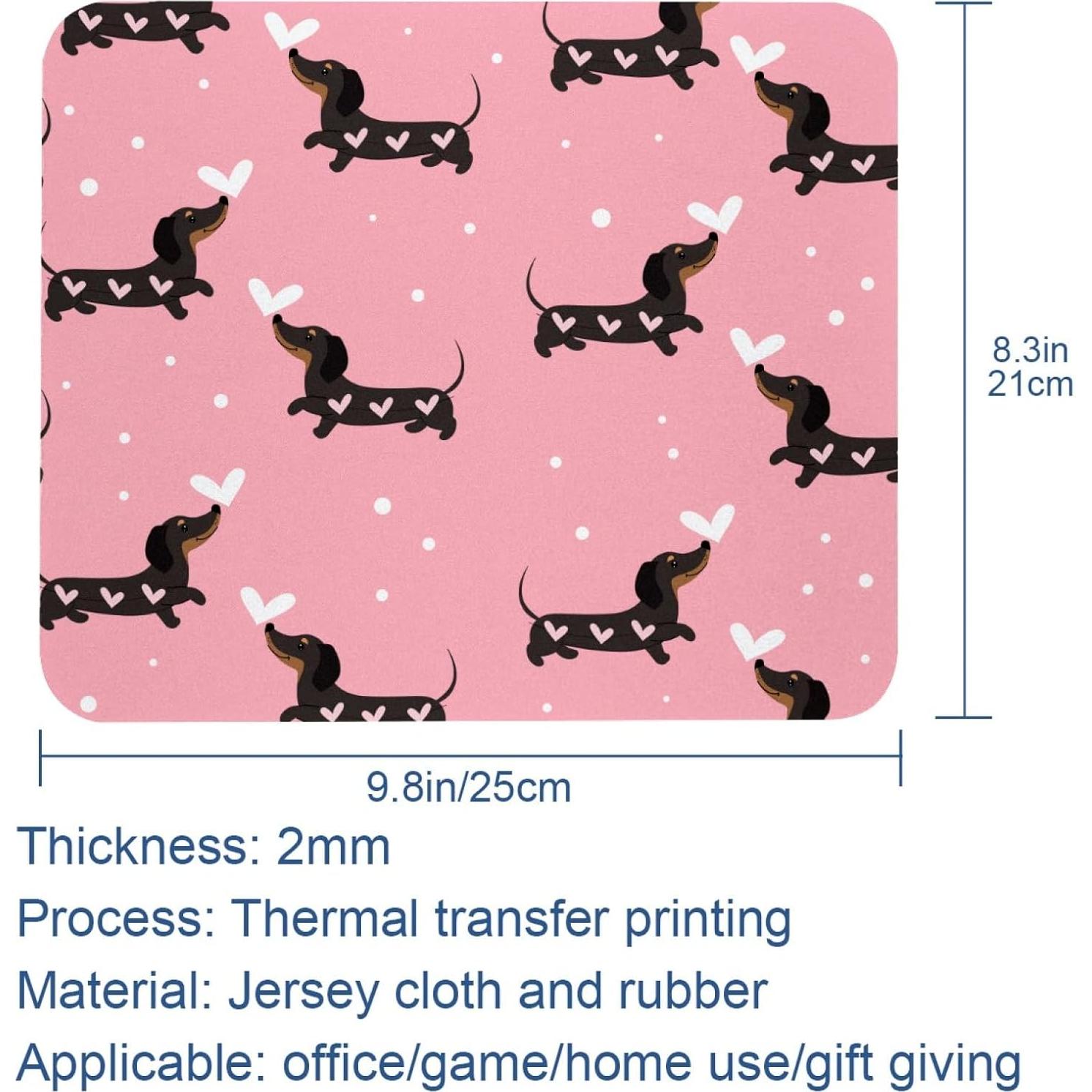 Alfombrilla de Ratón CDGIRUOWUNV Diseño Perros Dachshund 21x25cm