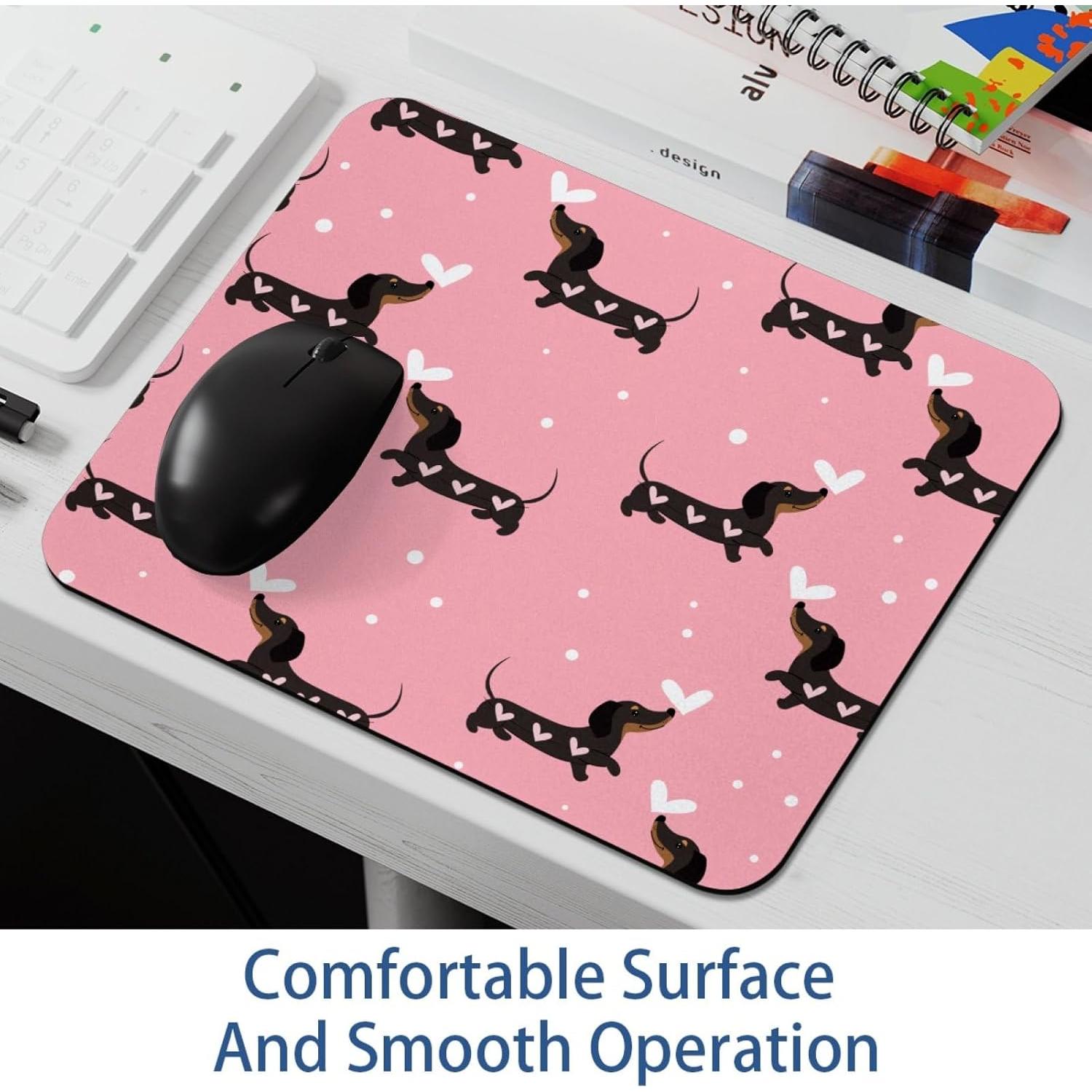 Alfombrilla de Ratón CDGIRUOWUNV Diseño Perros Dachshund 21x25cm