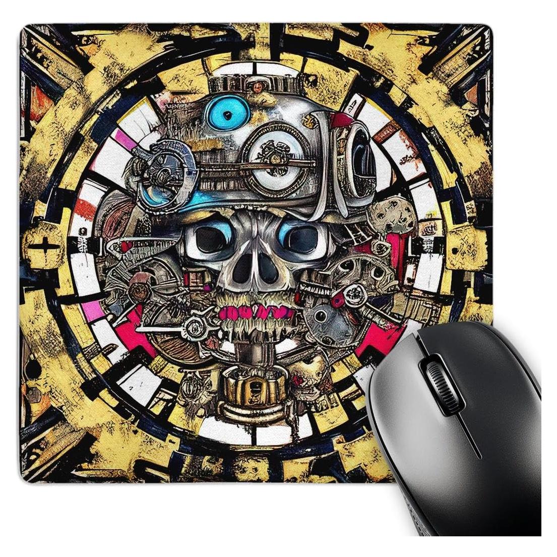 Alfombrilla para Ratón 3dRose Cráneo y Engranaje 20.32x20.32cm