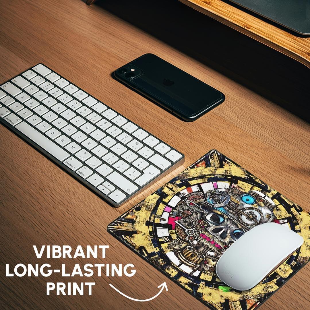 Alfombrilla para Ratón 3dRose Cráneo y Engranaje 20.32x20.32cm