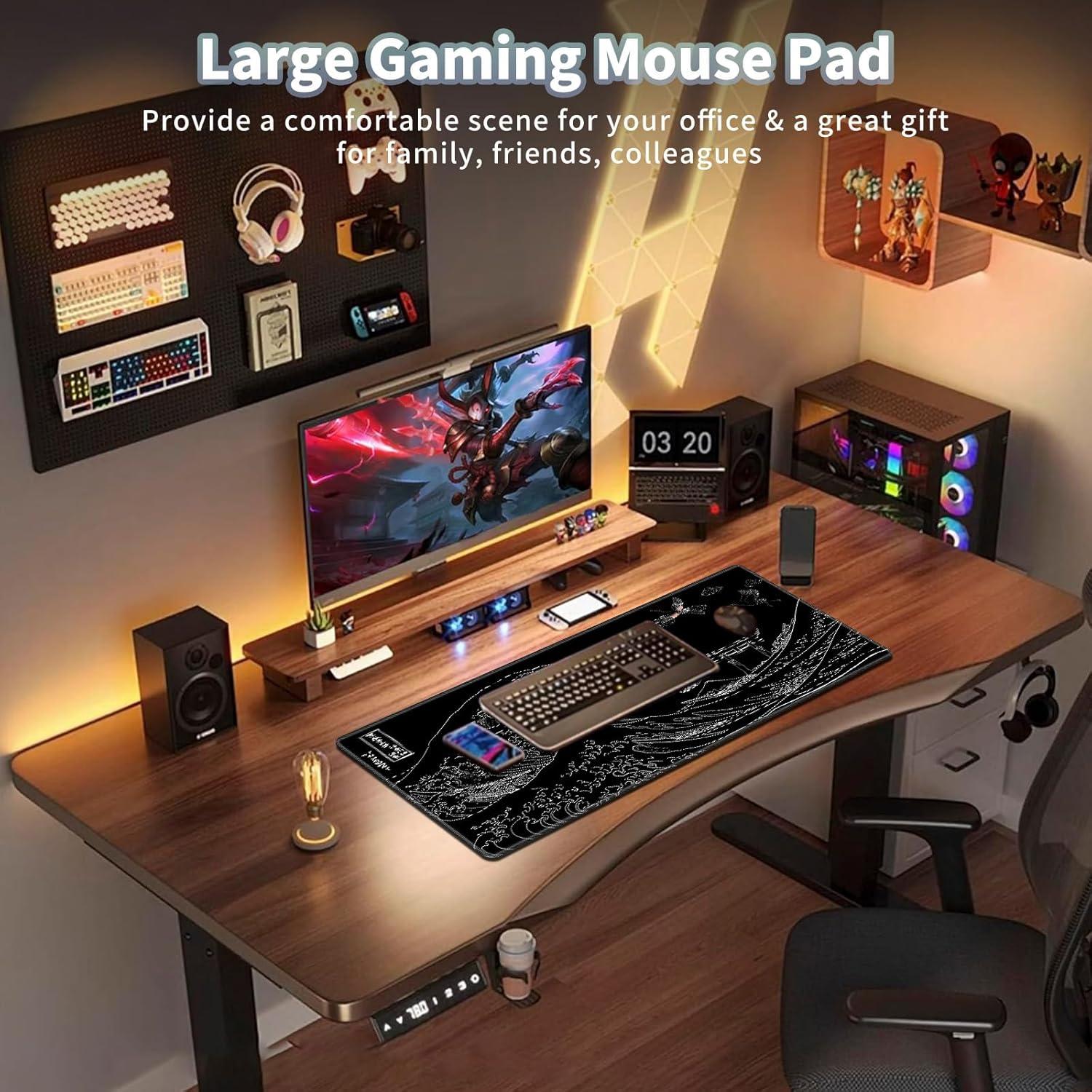 Alfombrilla de Ratón Grande EDGFRTOIO 800x400mm Ola del Mar