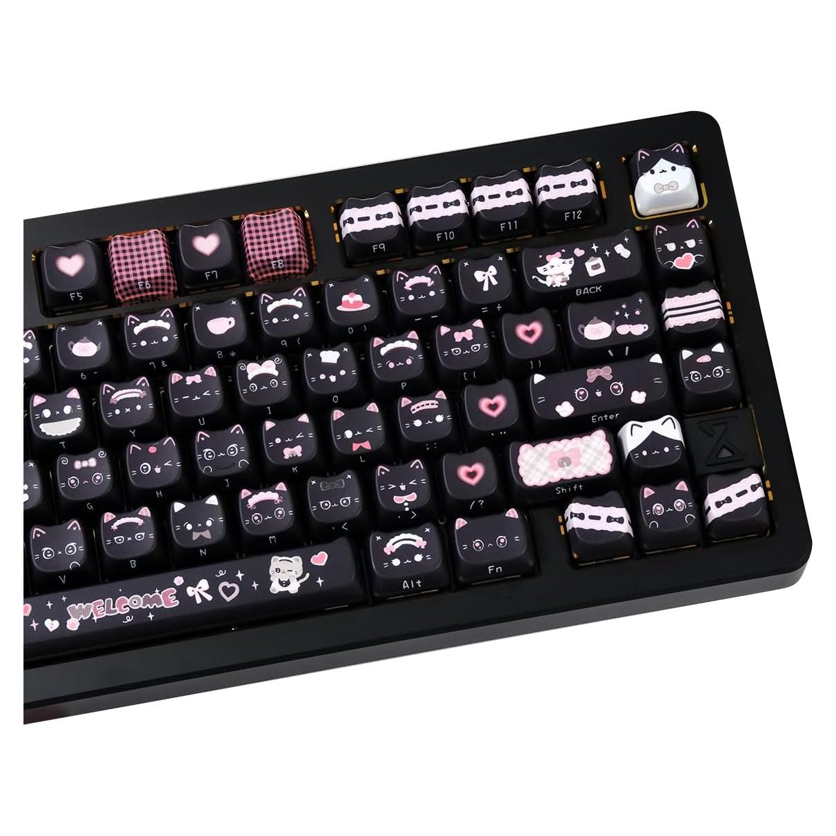 Teclas Personalizadas Gato Sirvienta PBT 142 Teclas para Teclado Mecánico