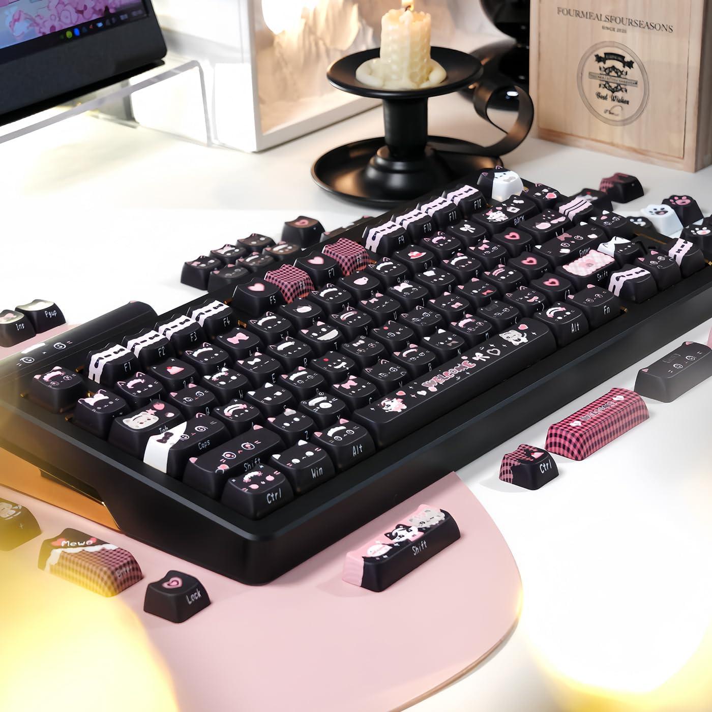 Teclas Personalizadas Gato Sirvienta PBT 142 Teclas para Teclado Mecánico