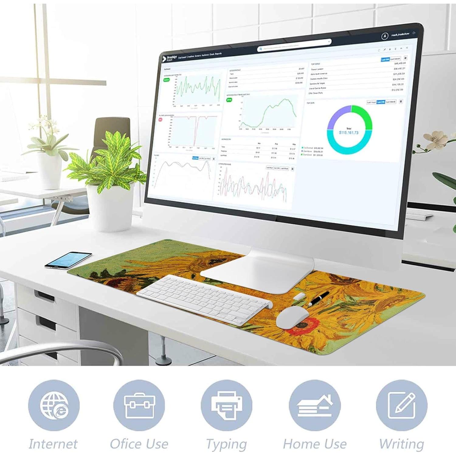 Alfombrilla de Ratón Grande ALAZA Girasol Van Gogh 90x40cm