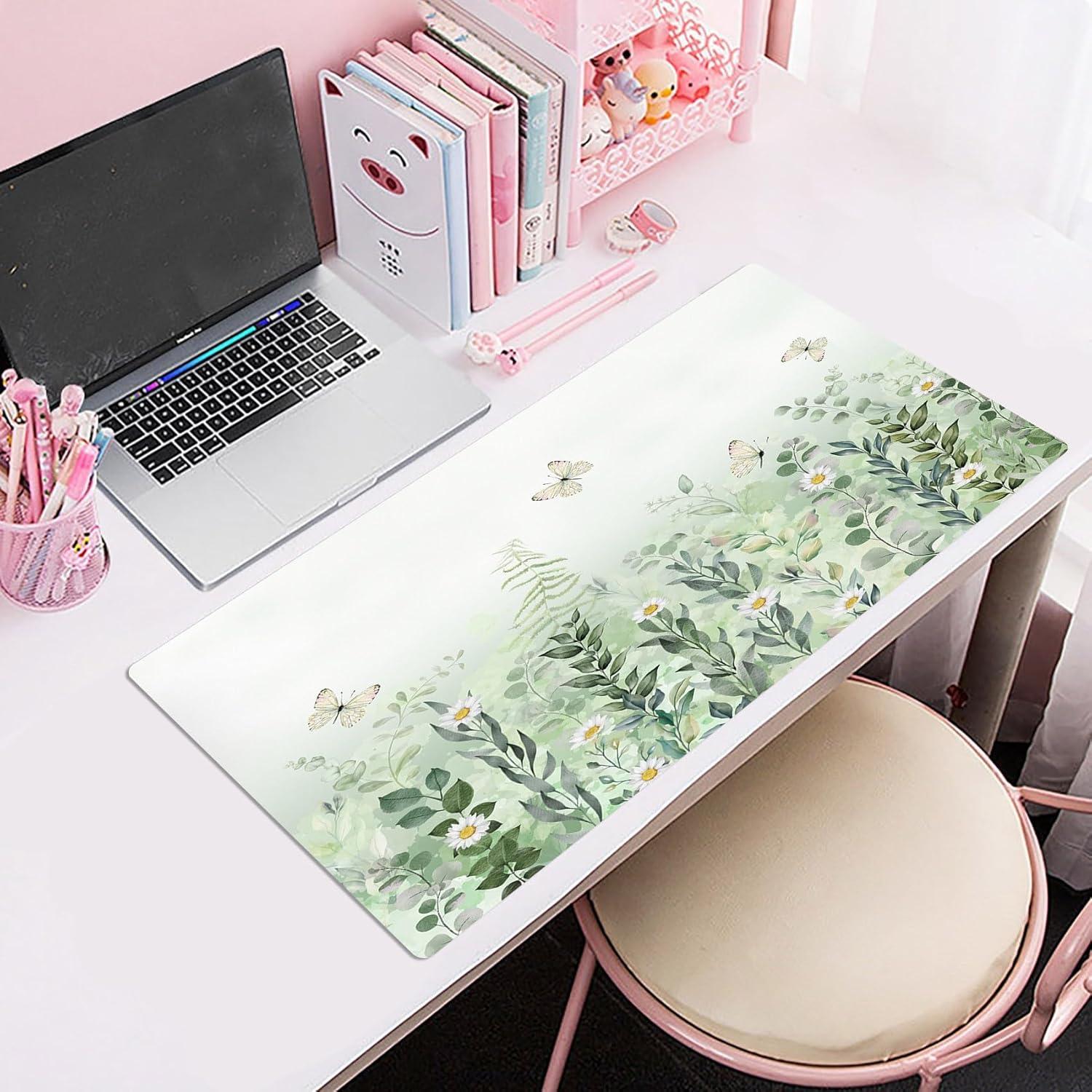 Alfombrilla de Escritorio XL LB Verde 80 x 40 cm Antideslizante