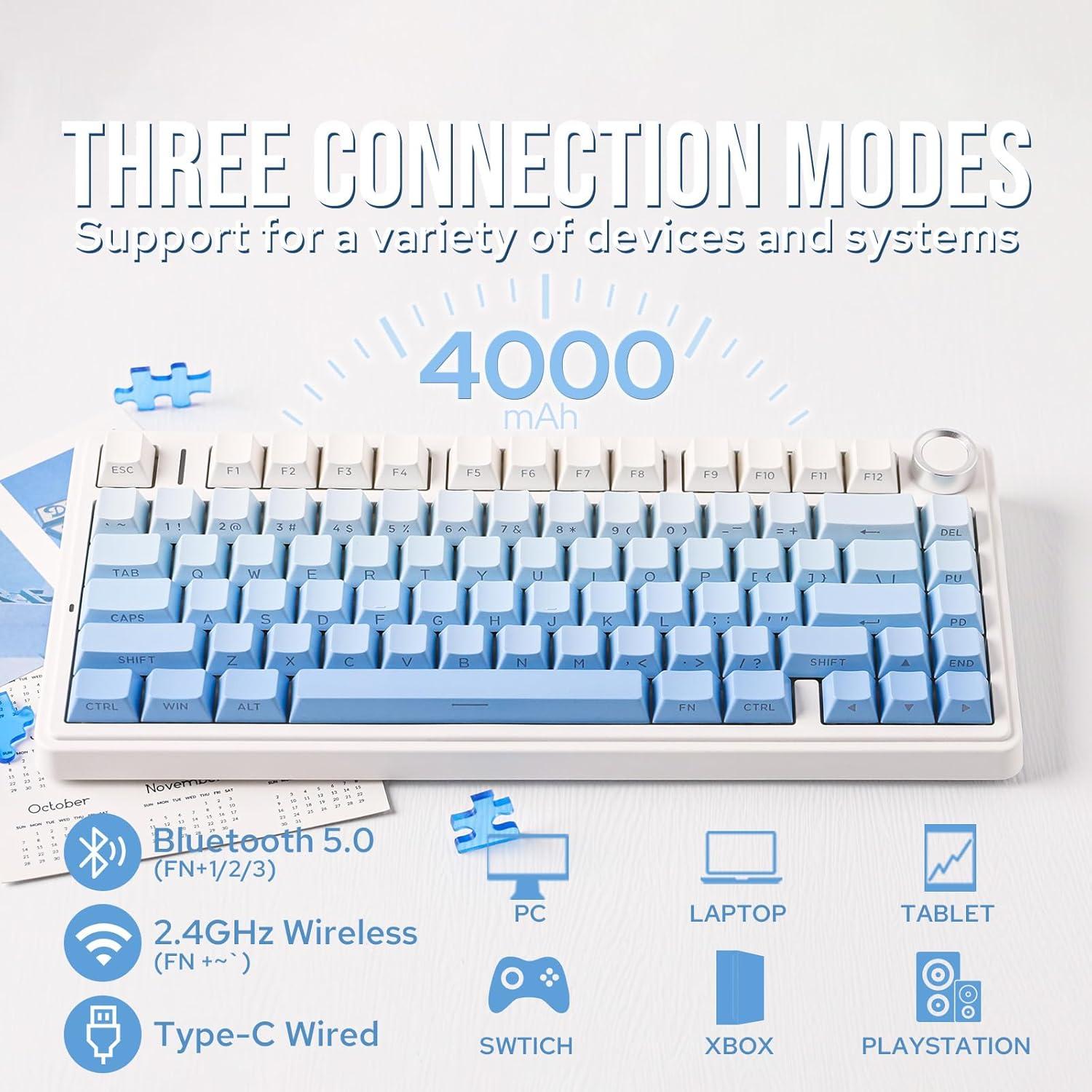 Teclado Mecánico EPOMAKER F75 Gasket + Ratón Gaming Inalámbrico