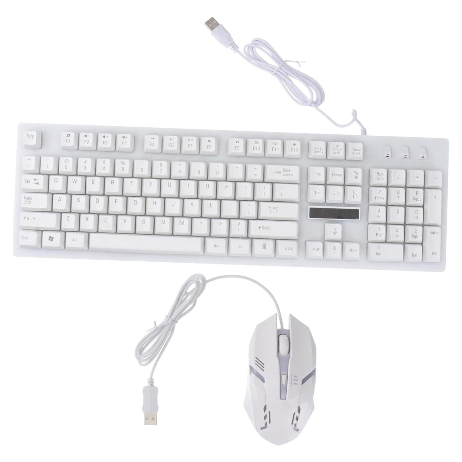 Kit Teclado y Ratón Gamer USB Gadpiparty Blanco Ergonómico