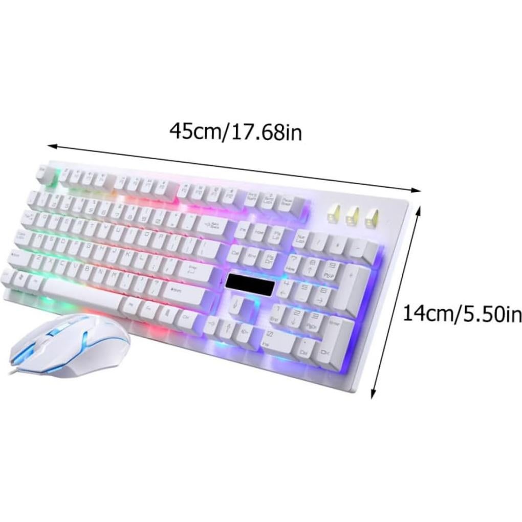 Kit Teclado y Ratón Gamer USB Gadpiparty Blanco Ergonómico