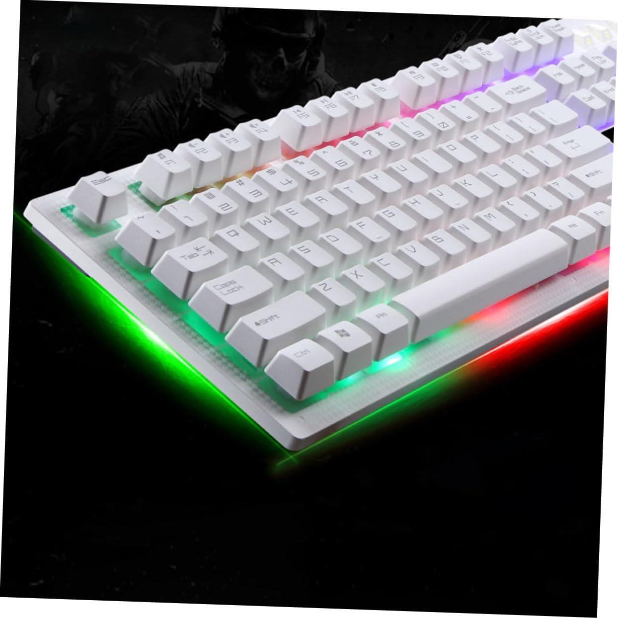 Kit Teclado y Ratón Gamer USB Gadpiparty Blanco Ergonómico