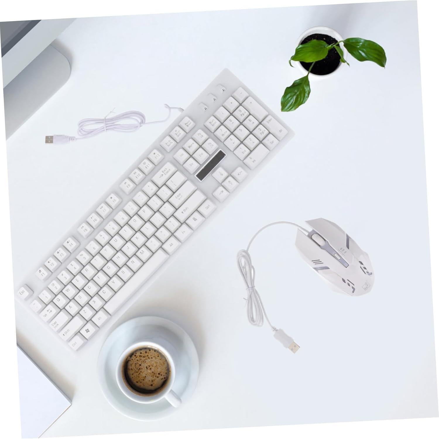 Kit Teclado y Ratón Gamer USB Gadpiparty Blanco Ergonómico