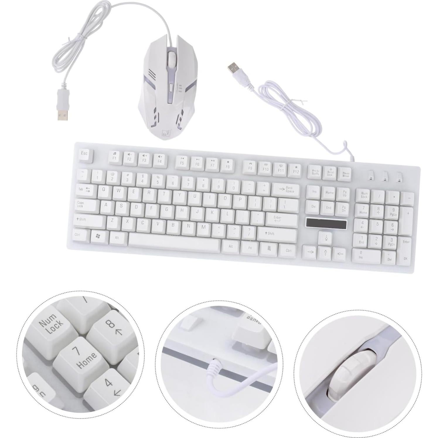 Kit Teclado y Ratón Gamer USB Gadpiparty Blanco Ergonómico