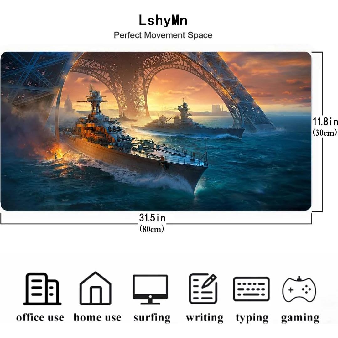 Alfombrilla de Ratón Grande LshyMn 80x30 cm Antideslizante