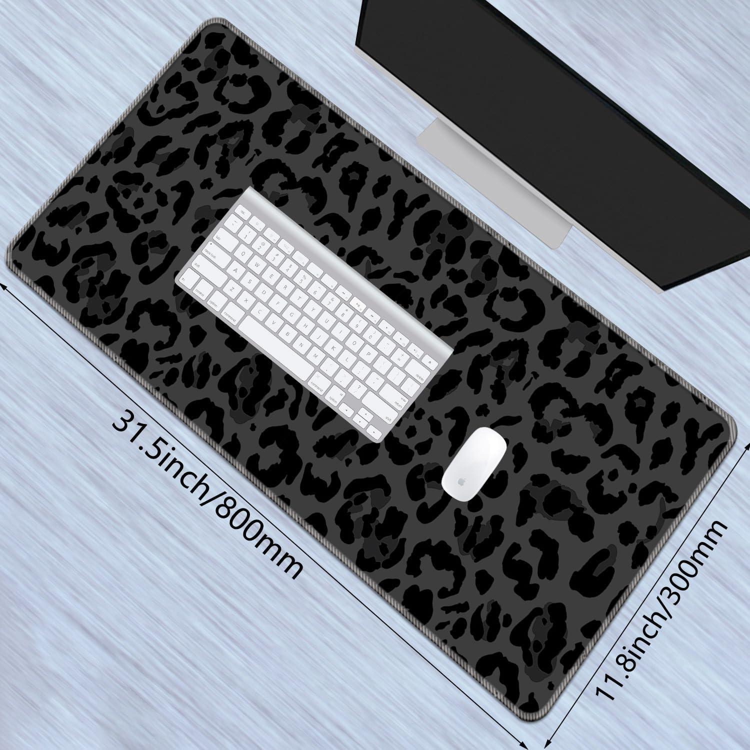 Alfombrilla de Ratón Bxgolkgd XL Estampado Leopardo 80x30cm