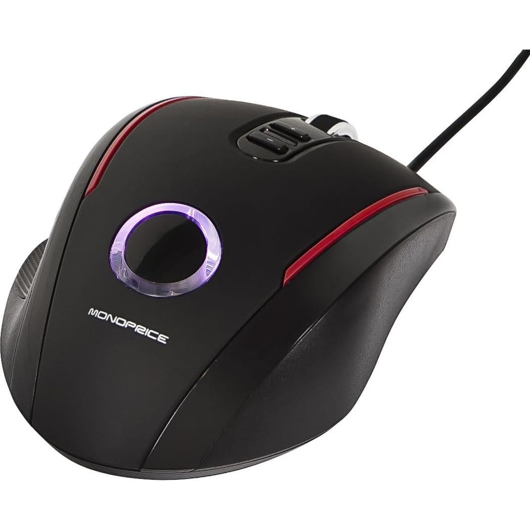 Ratón Óptico Láser para Juegos Monoprice 5 Botones 3400 dpi