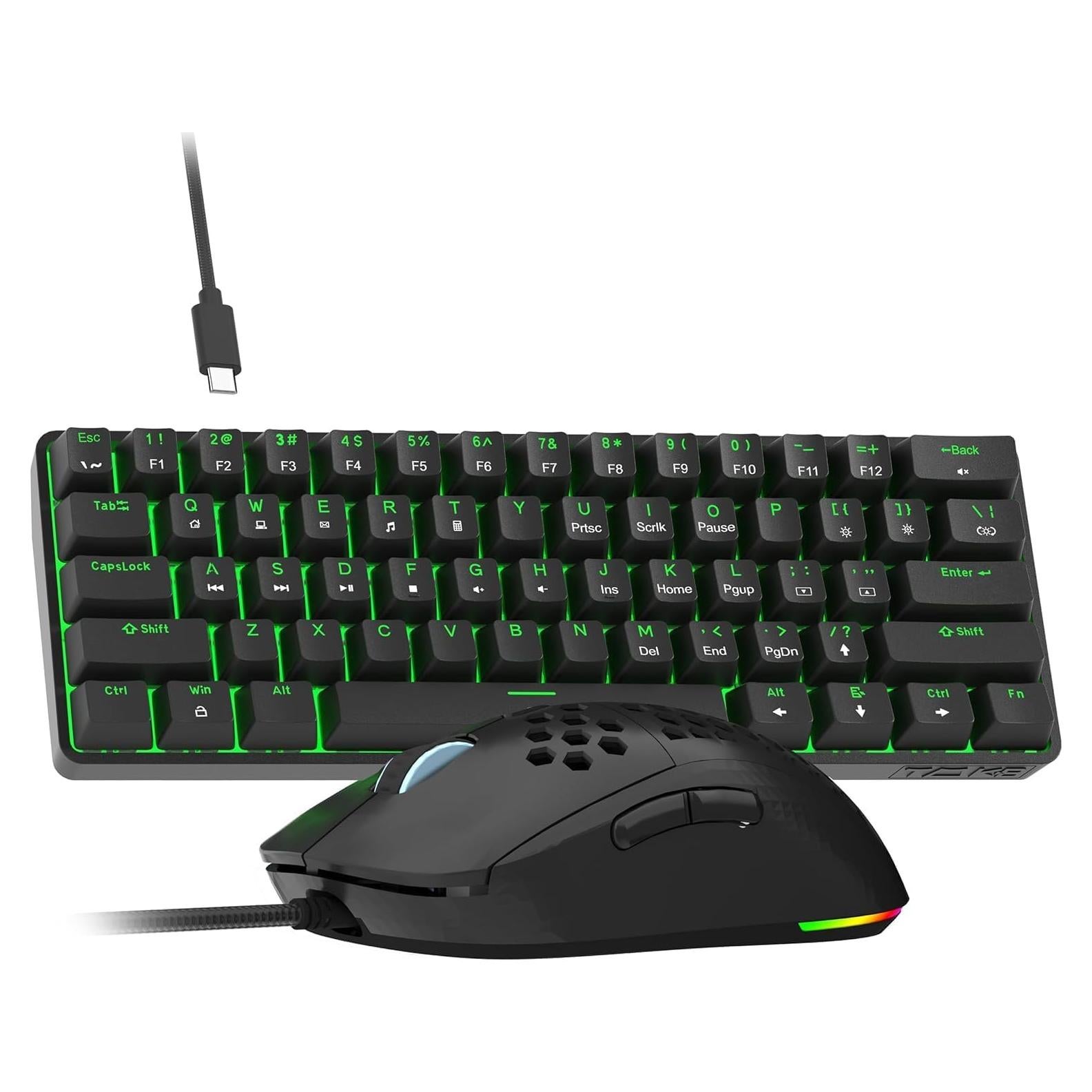 Combo Ratón Gaming TMKB Falcon M1SE y Teclado Mecánico T61SE