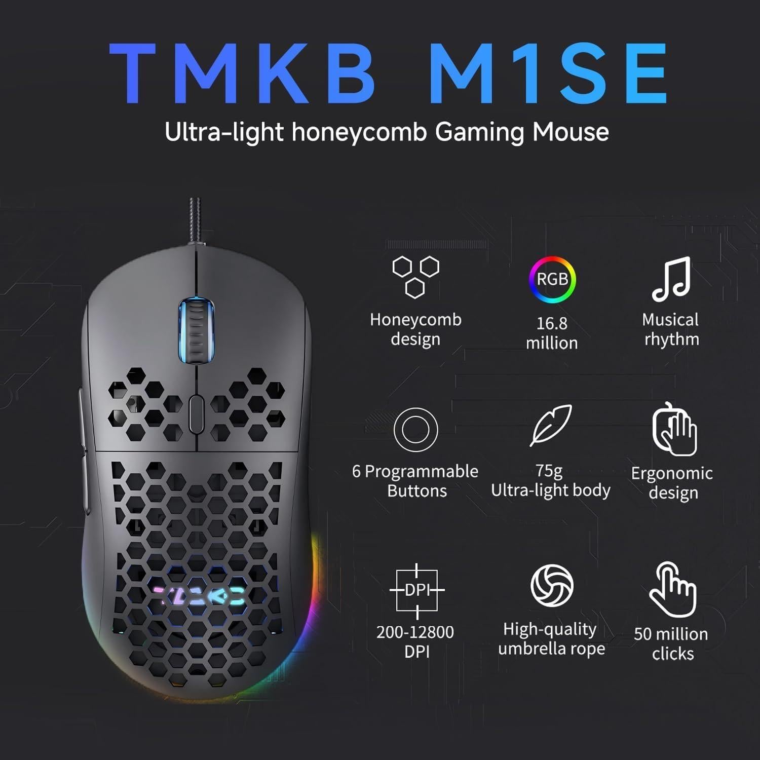 Combo Ratón Gaming TMKB Falcon M1SE y Teclado Mecánico T61SE