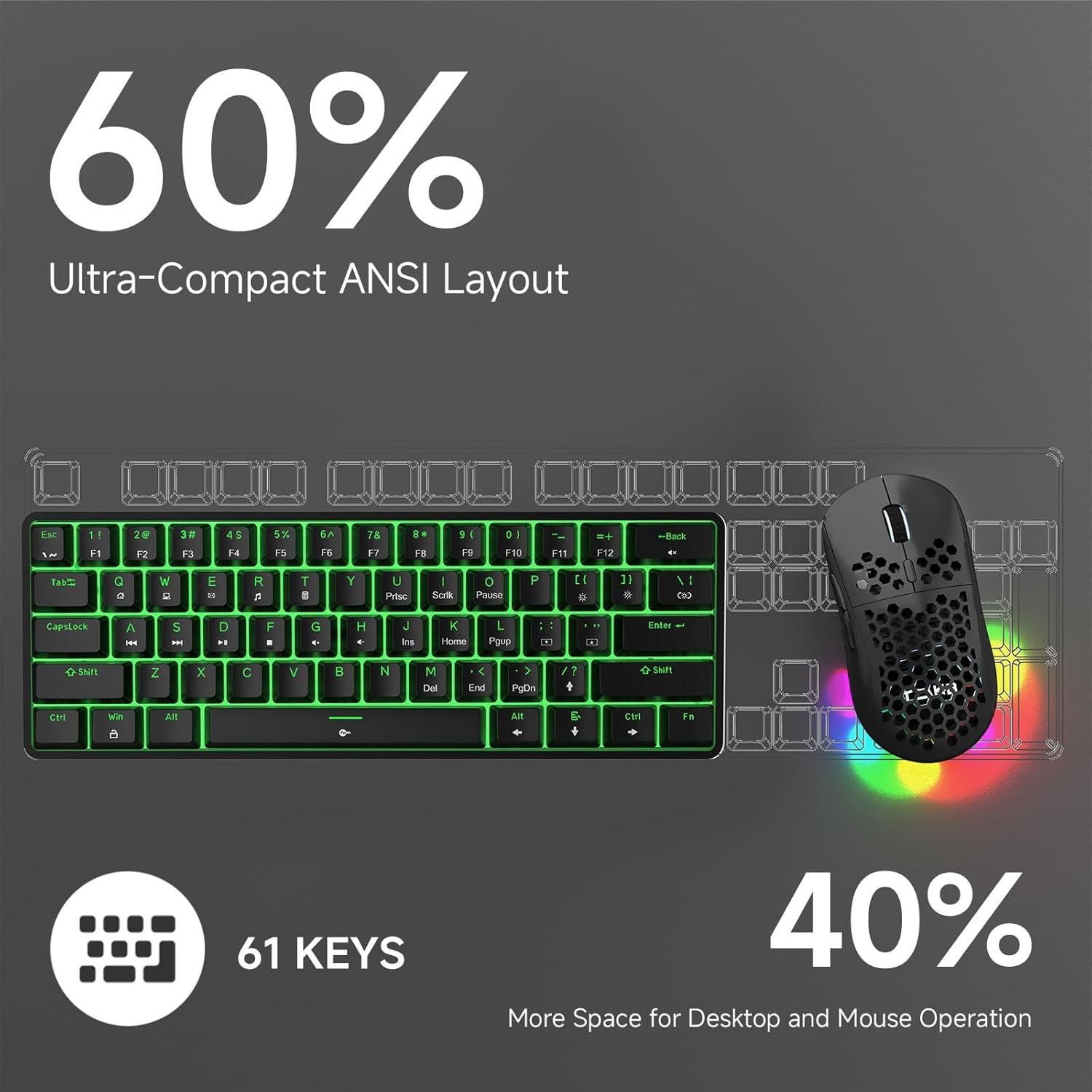 Combo Ratón Gaming TMKB Falcon M1SE y Teclado Mecánico T61SE