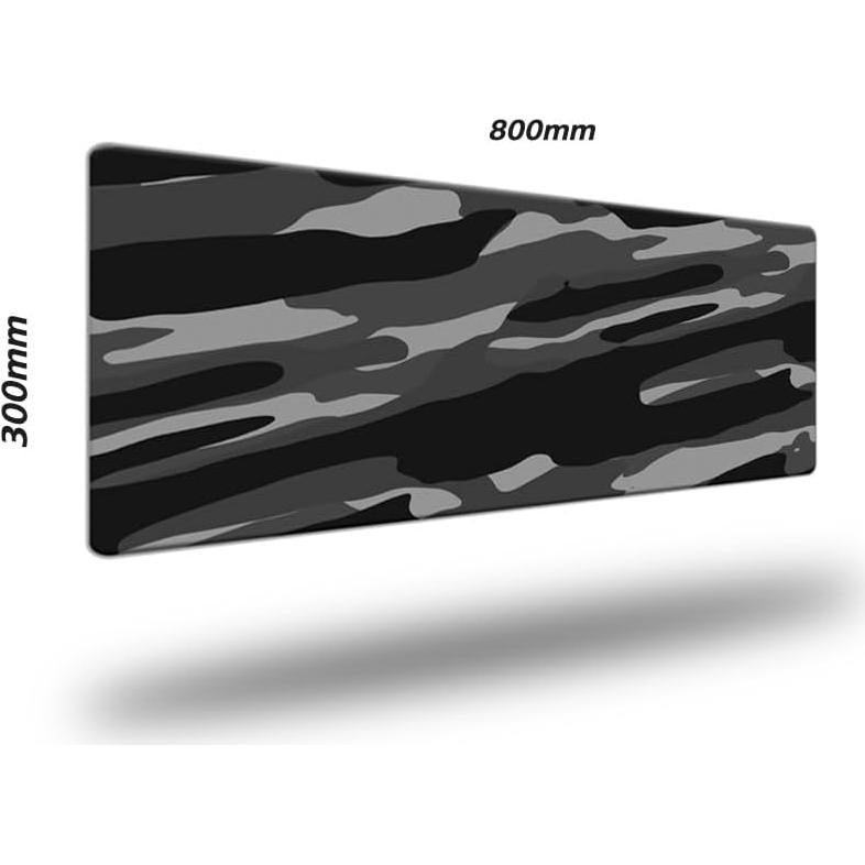 Alfombrilla de Ratón XL Genérico Camo Gris Blanco 80x30cm