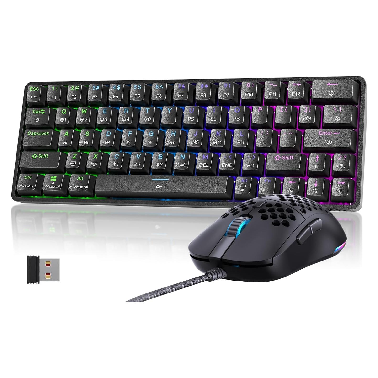 Kit Gaming TMKB M1SE: Ratón Honeycomb y Teclado Mecánico 60%