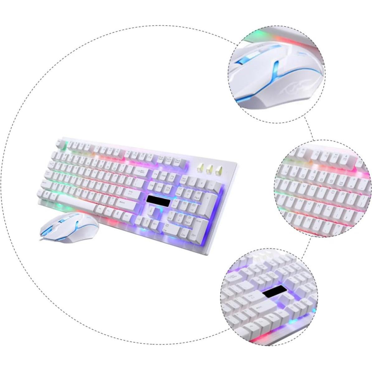 Conjunto Teclado y Ratón USB OSALADI Ergonómico 45x14cm