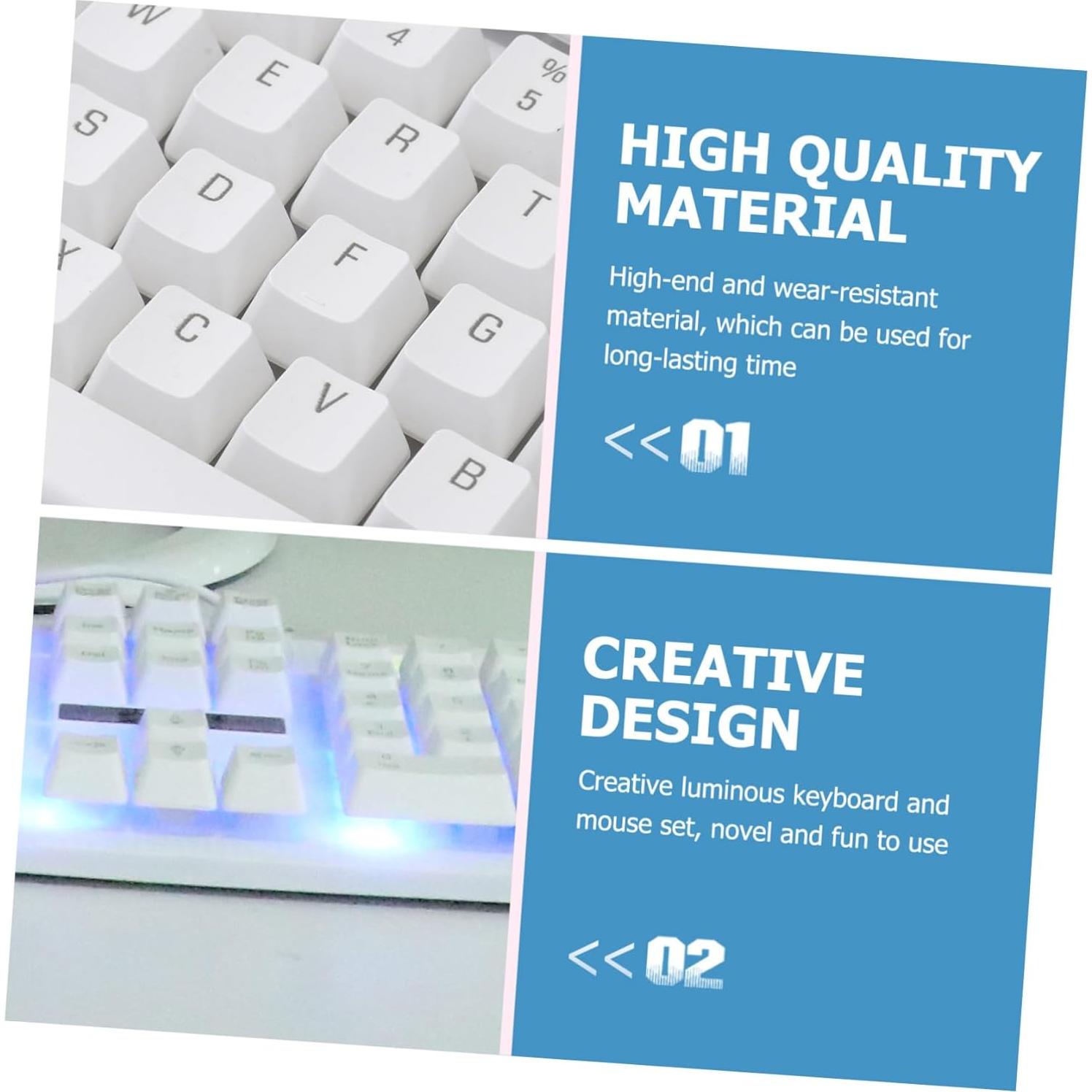 Conjunto Teclado y Ratón USB OSALADI Ergonómico 45x14cm