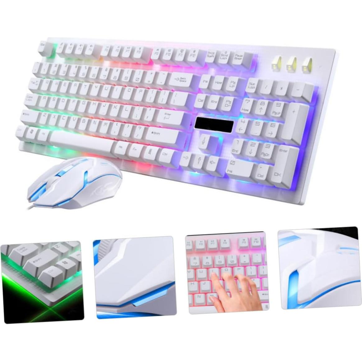 Conjunto Teclado y Ratón USB OSALADI Ergonómico 45x14cm