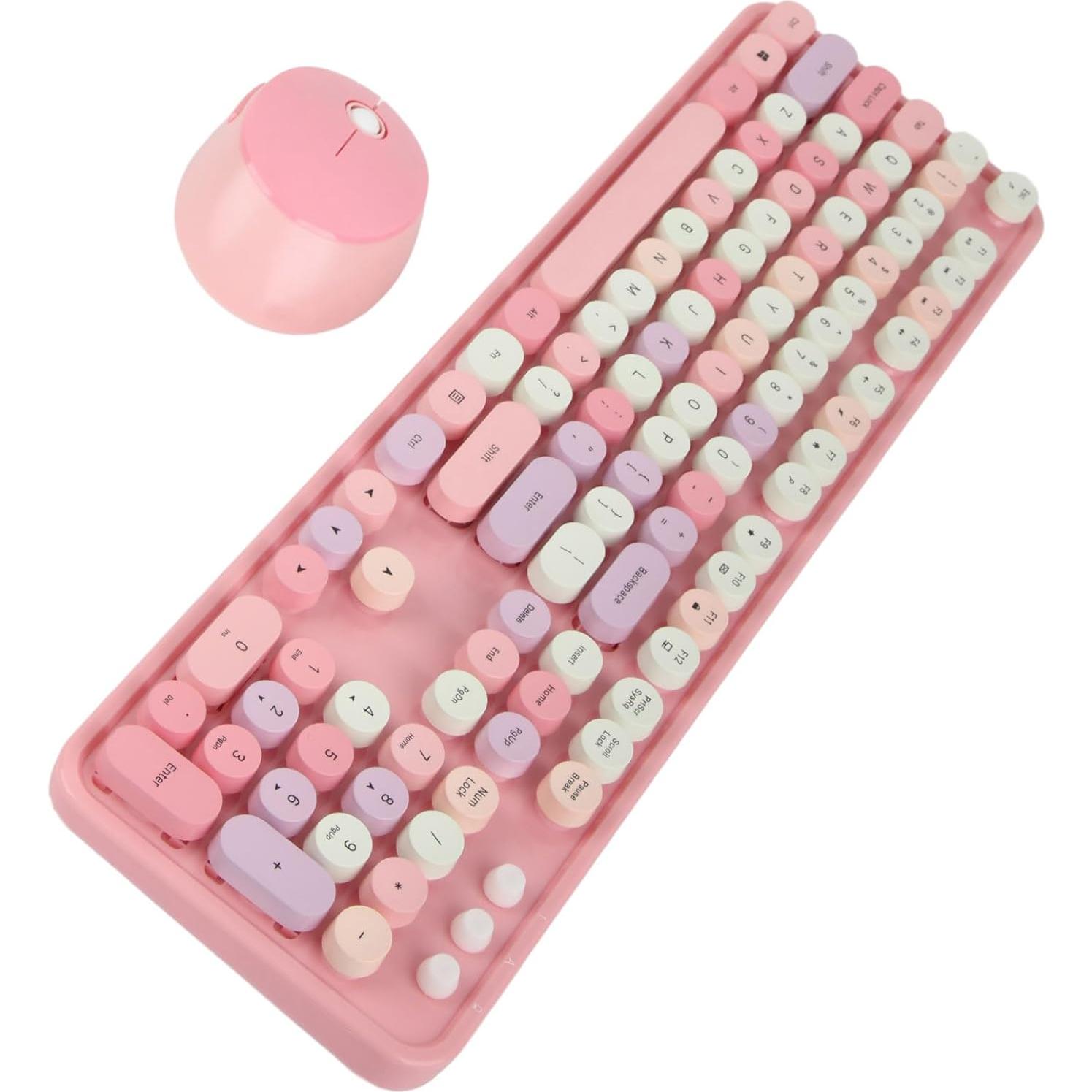 Set Teclado y Ratón Inalámbrico VGEBY Retro 104 Teclas