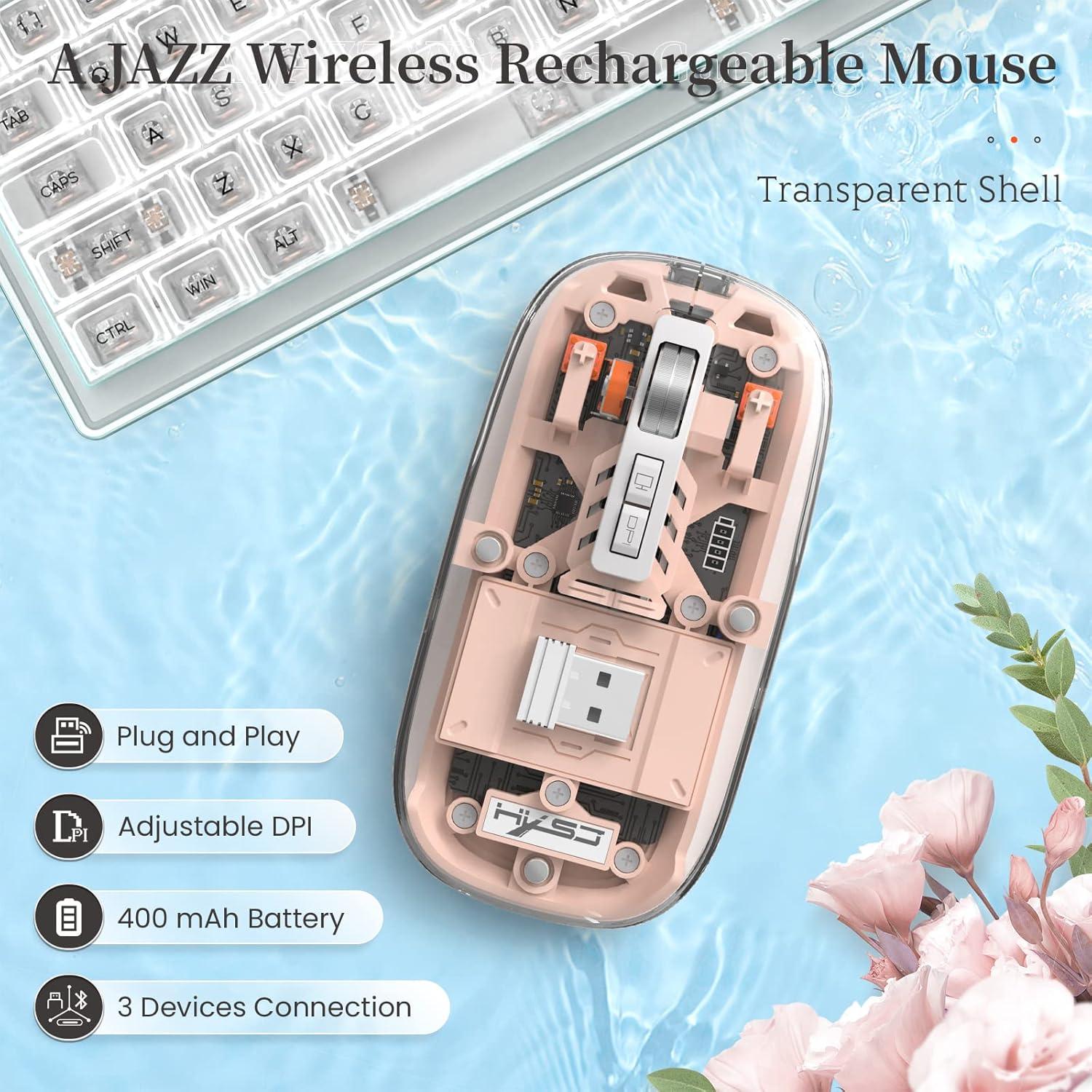 Teclado Mecánico Gaming A.JAZZ SELORSS T8 Pro Rosa 60% + Ratón Inalámbrico