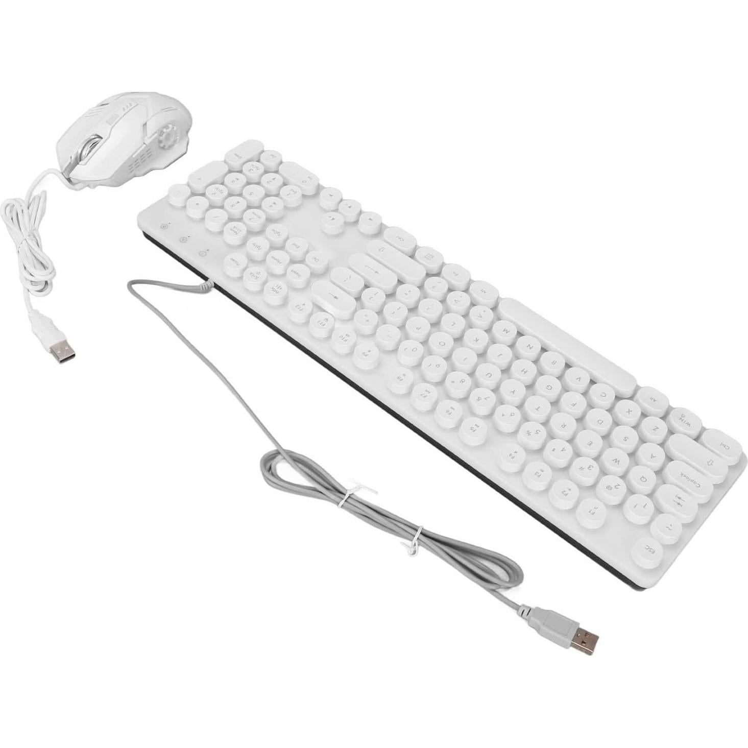 Combo Teclado Mecánico y Ratón RGB Zunate 104 Teclas Blanco