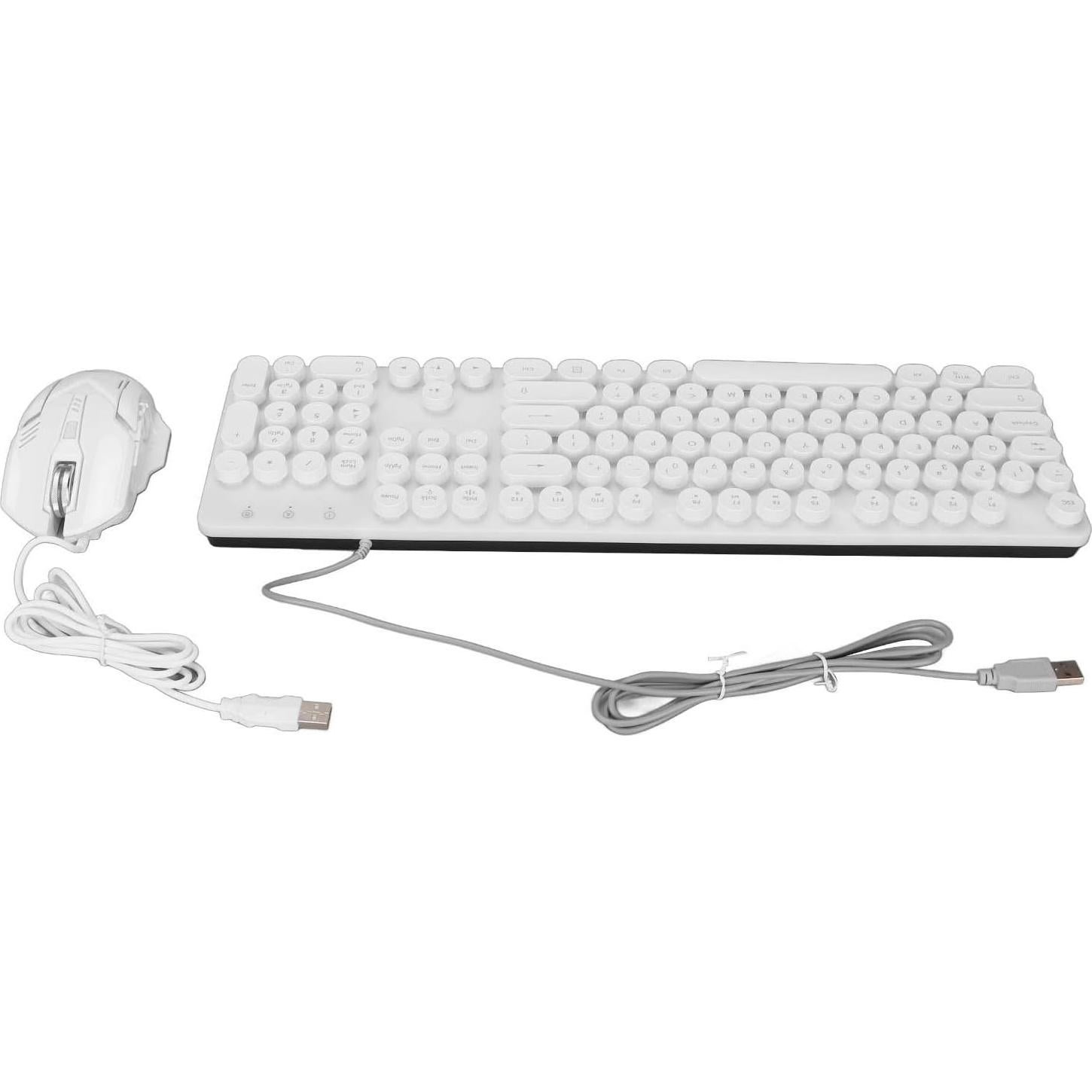 Combo Teclado Mecánico y Ratón RGB Zunate 104 Teclas Blanco
