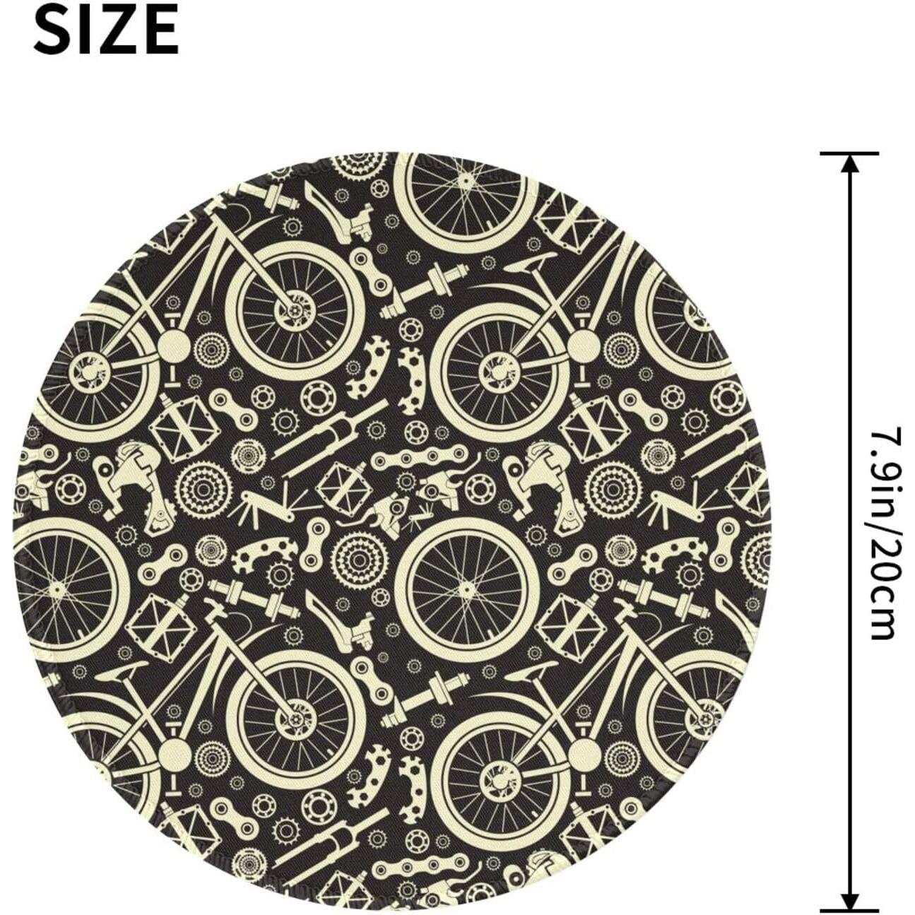Alfombrilla de Ratón Buewutiry 20.1 cm Patrón Bicicleta 4 PCS