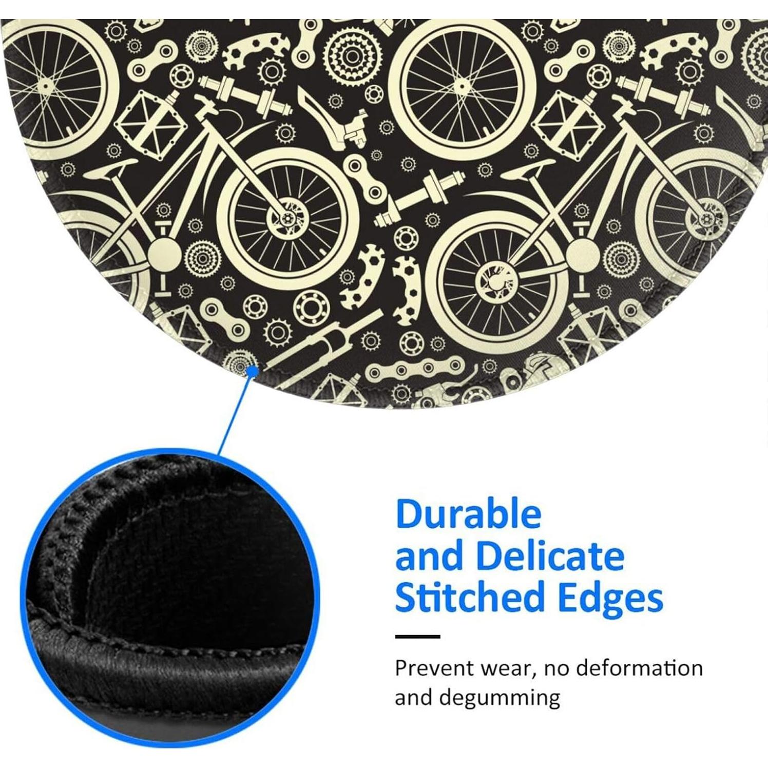 Alfombrilla de Ratón Buewutiry 20.1 cm Patrón Bicicleta 4 PCS
