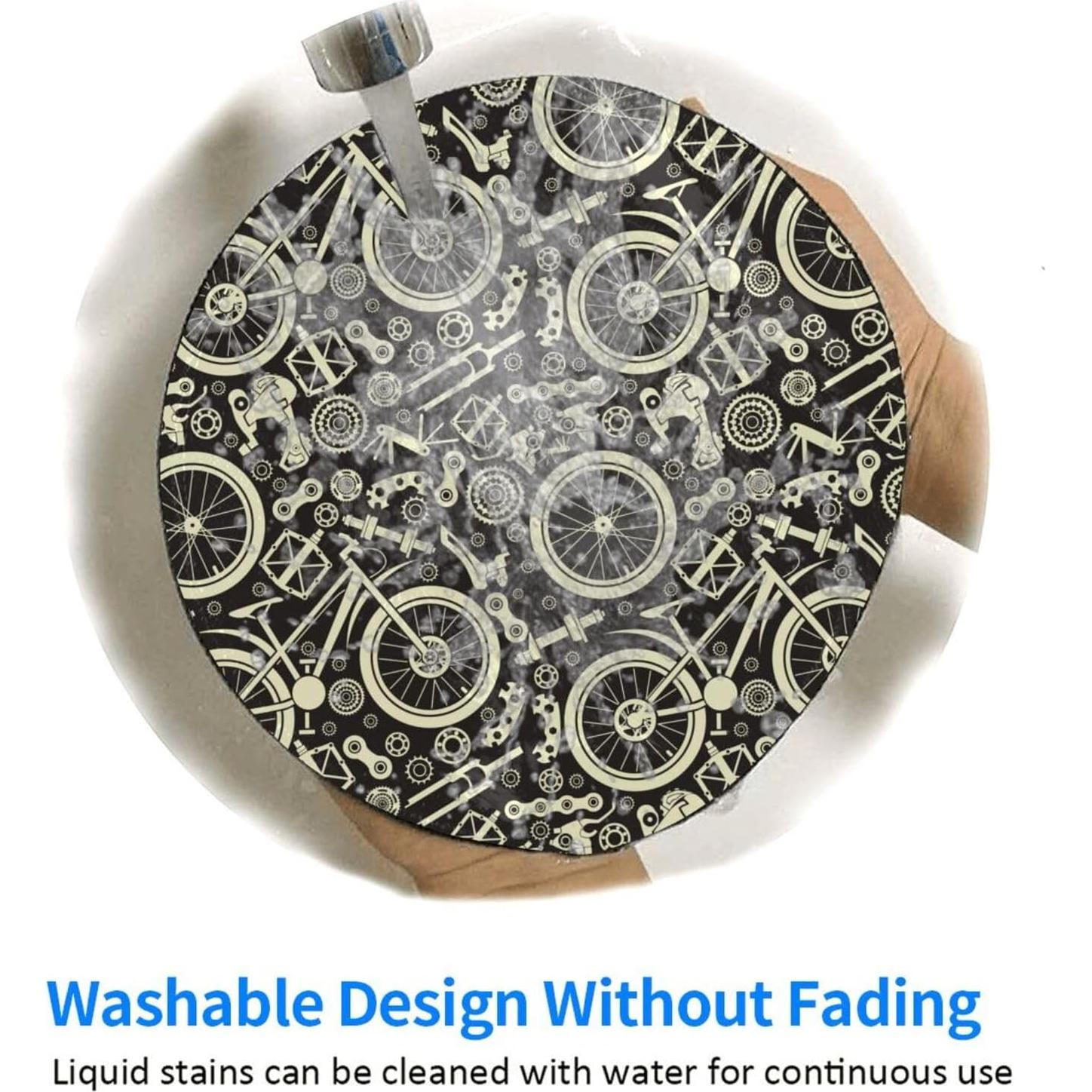 Alfombrilla de Ratón Buewutiry 20.1 cm Patrón Bicicleta 4 PCS