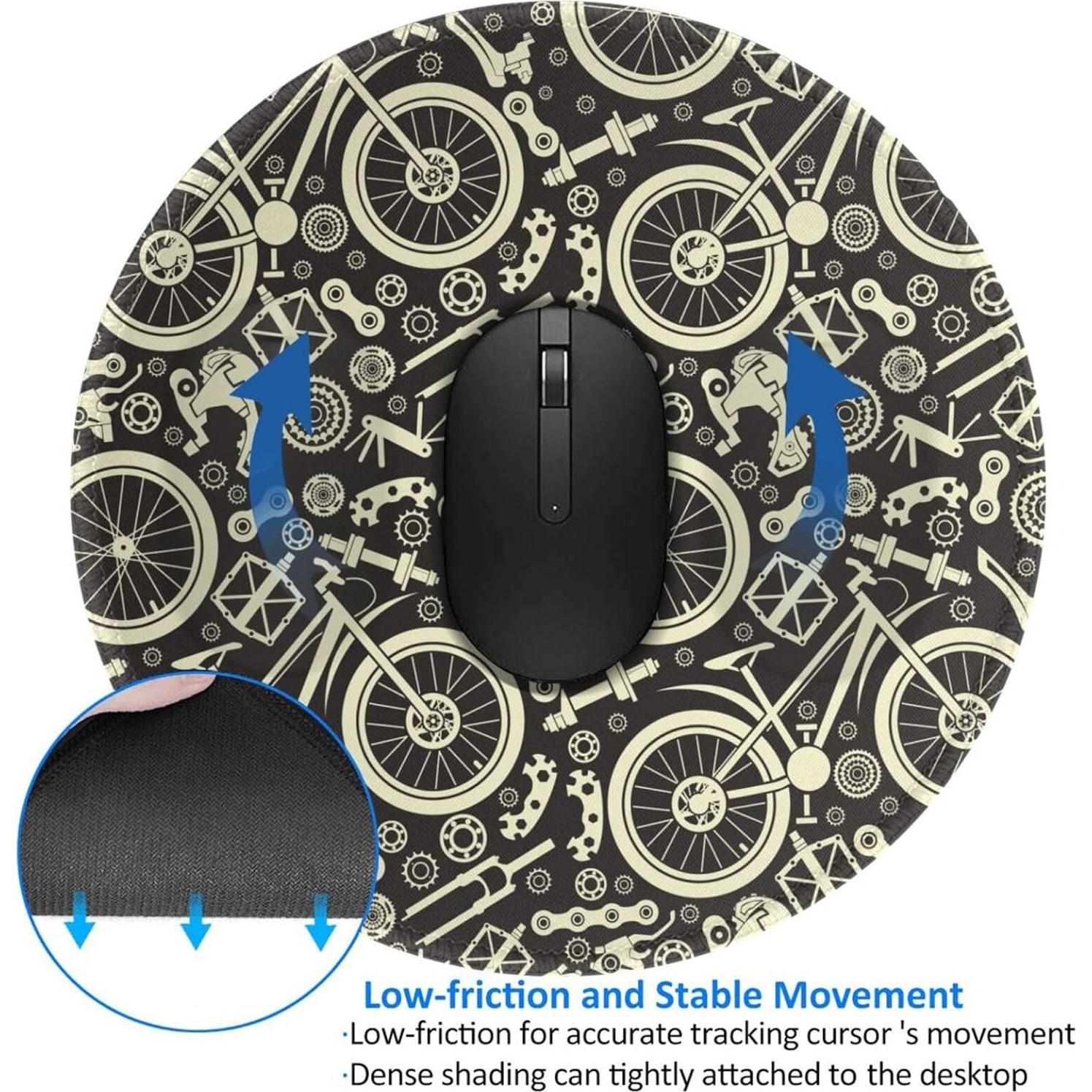 Alfombrilla de Ratón Buewutiry 20.1 cm Patrón Bicicleta 4 PCS