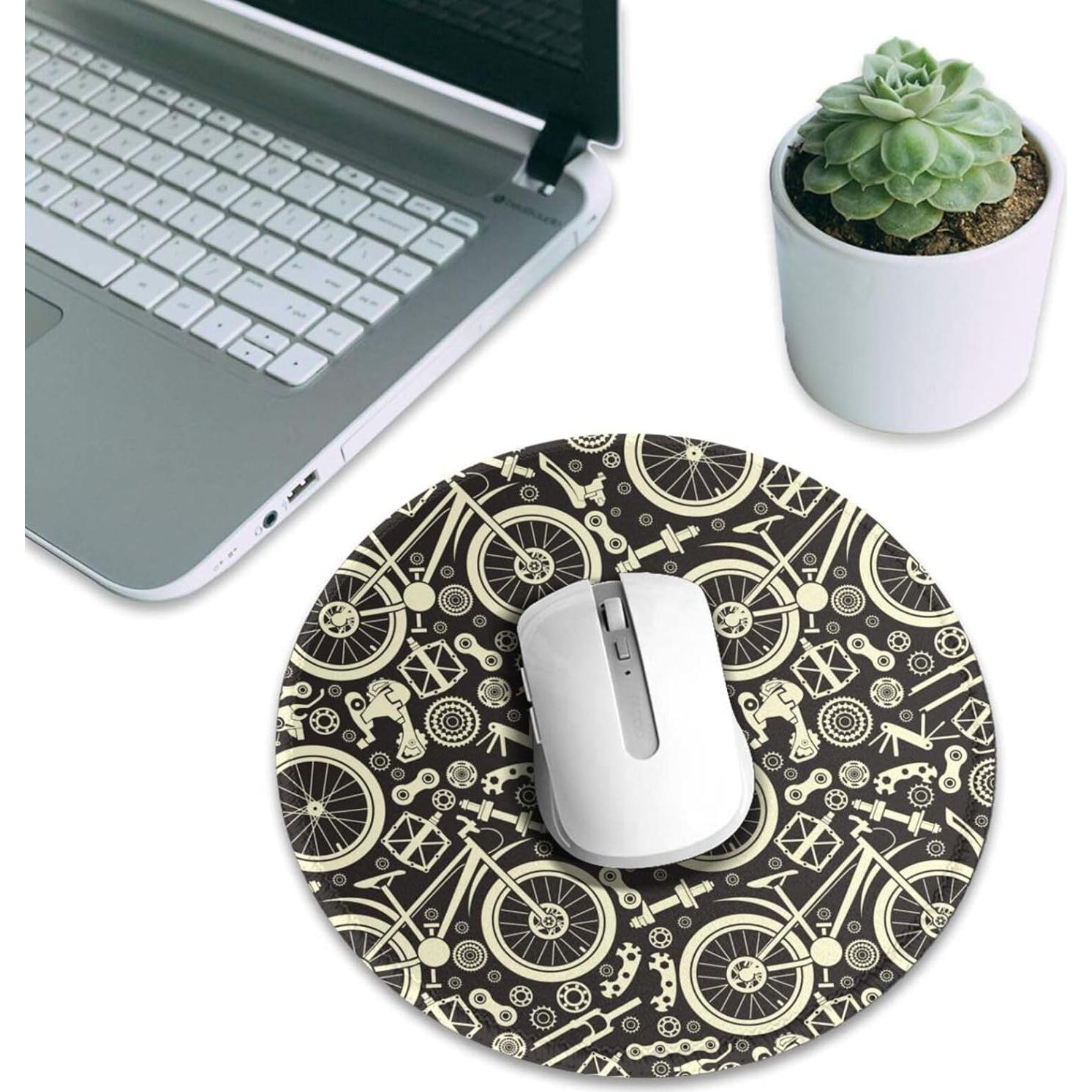 Alfombrilla de Ratón Buewutiry 20.1 cm Patrón Bicicleta 4 PCS
