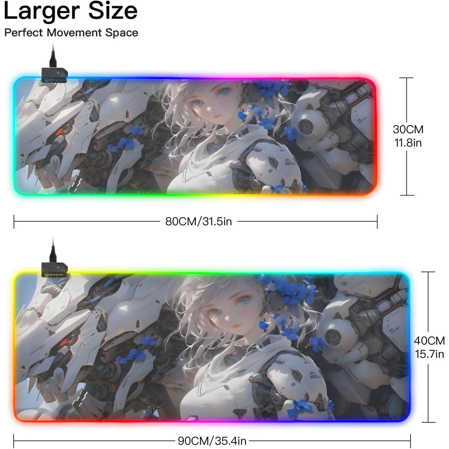 Alfombrilla de Ratón RGB NFMILI E01S21012 Grande 90x40cm