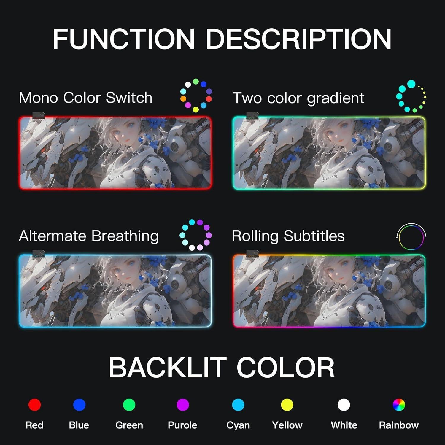 Alfombrilla de Ratón RGB NFMILI E01S21012 Grande 90x40cm