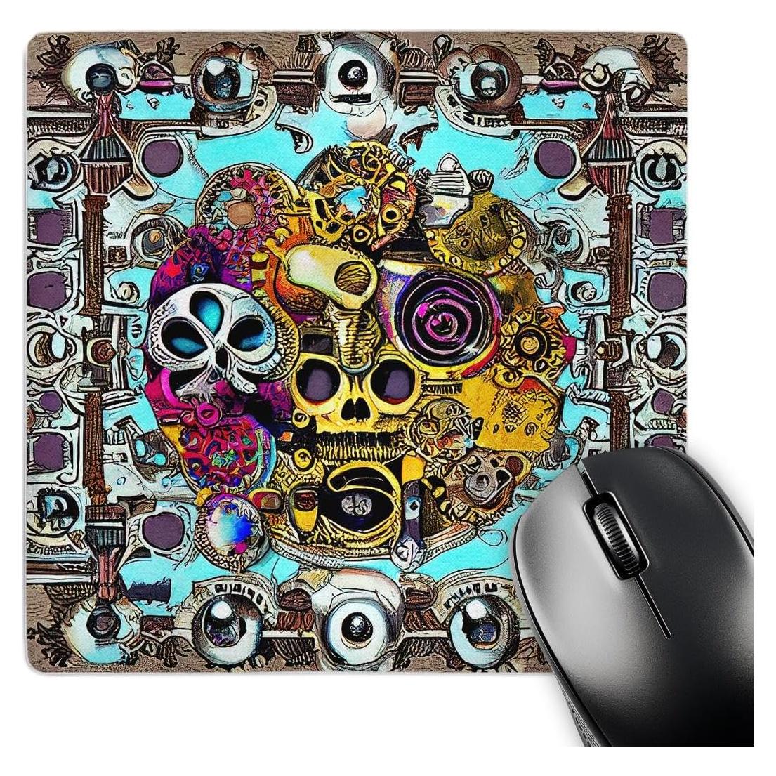 Alfombrilla para Ratón 3dRose Cráneo Steampunk 20.32x20.32 cm