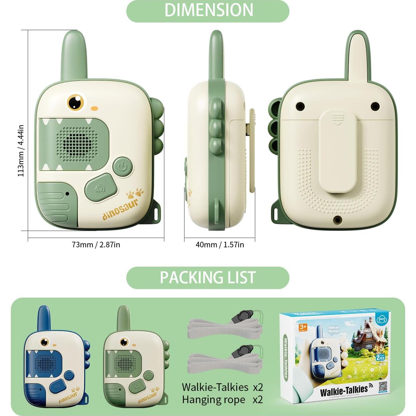 Walkie Talkies Dinosaurio JKGIFTS para Niños 3-12 Años
