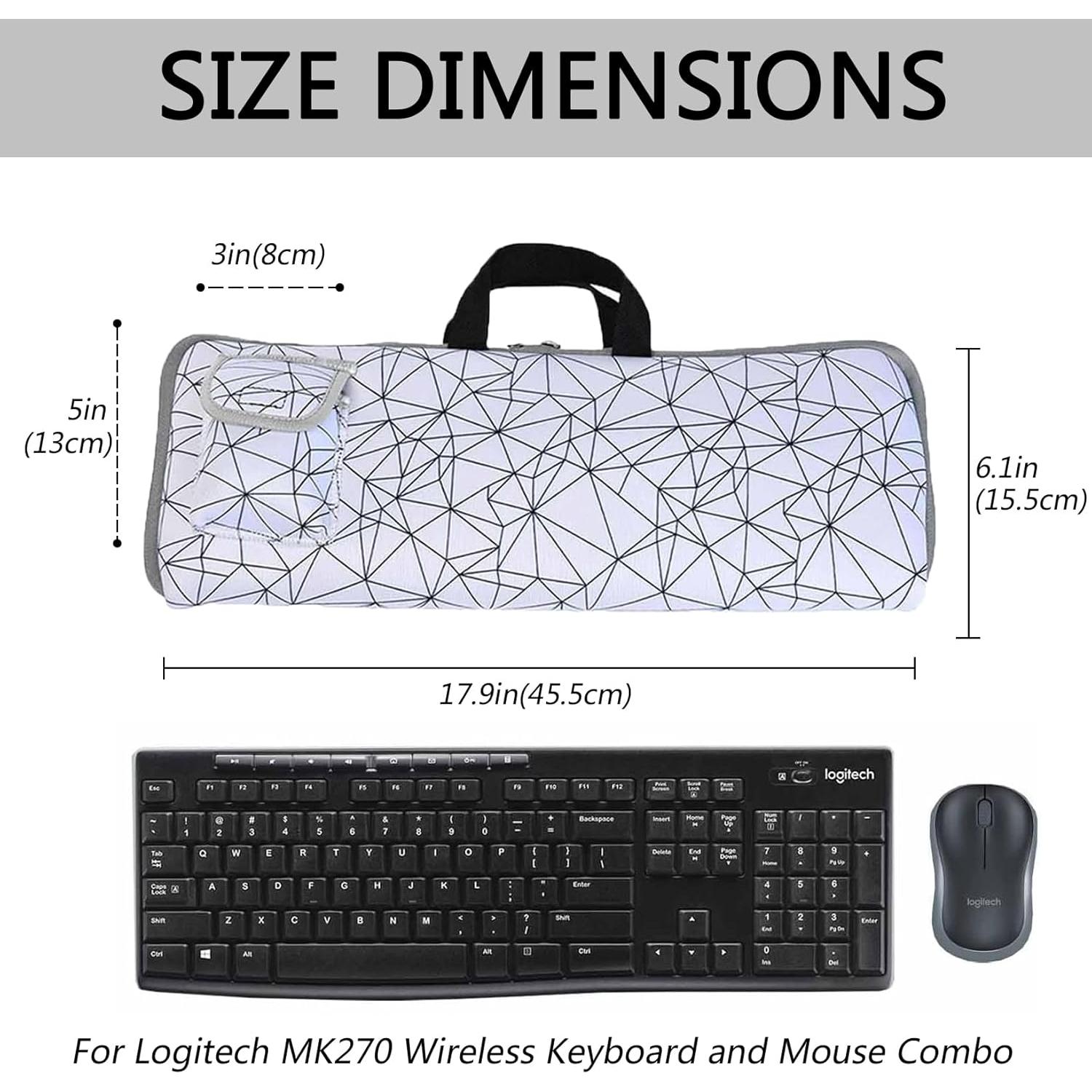 Keyboard Case Neoprene Keyboard Sleeve Portable Carrying Case with Mouse Bag Suitable for Logitech MK270 Wireless Keyboard and Mouse Combo-Wireless Keyboard Sleeve