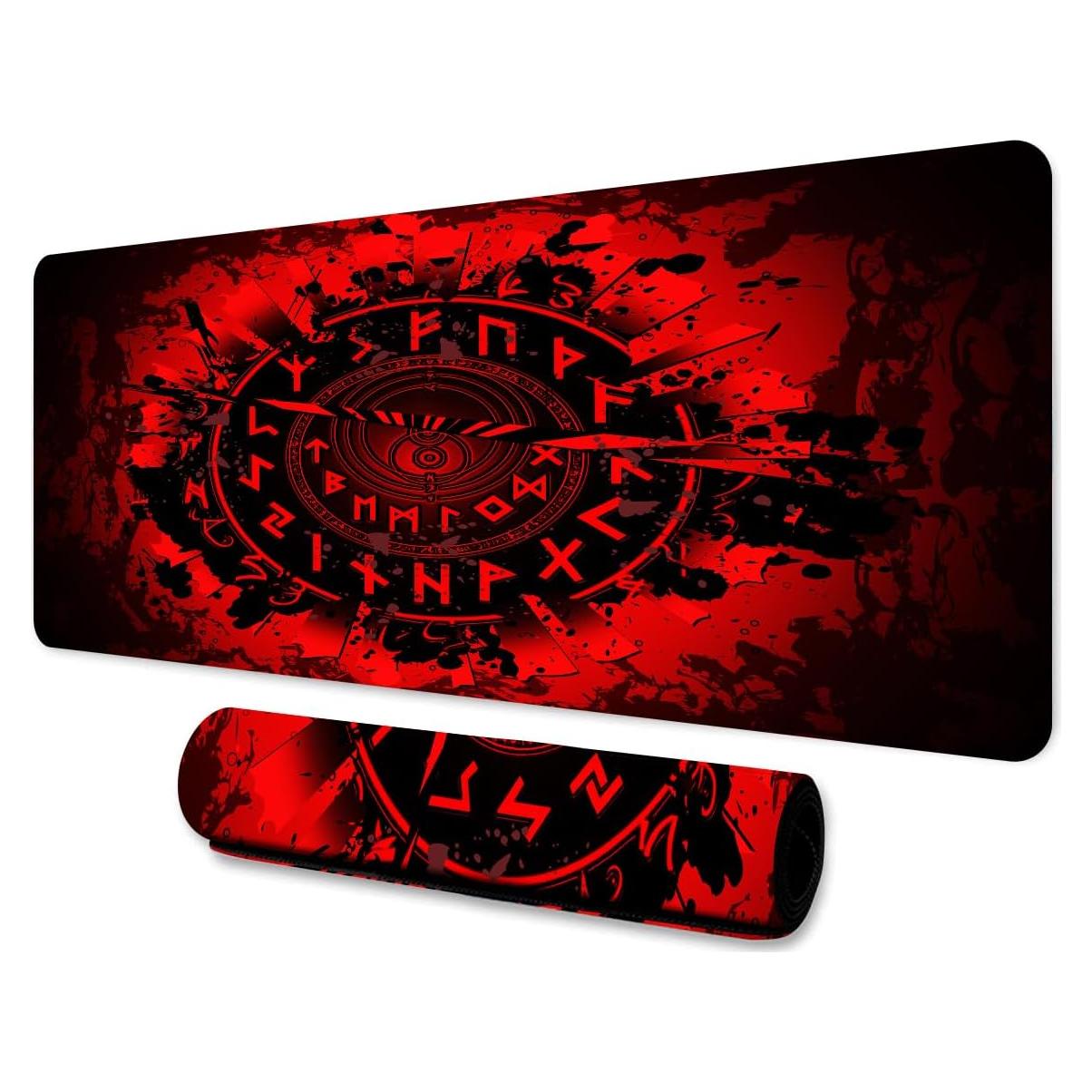 Alfombrilla de Ratón Grande LshyMn 80x30 cm Diseño Rúnico