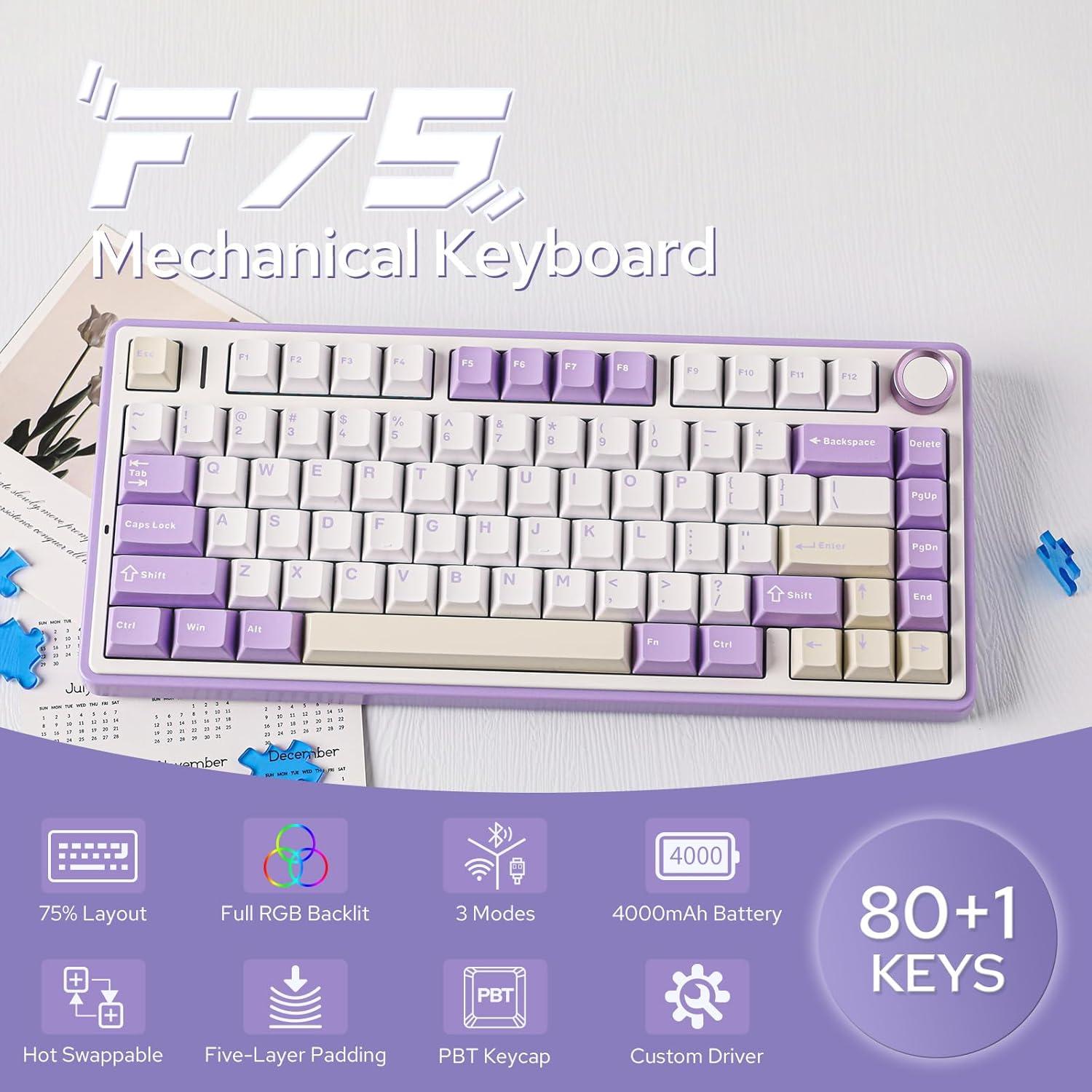Teclado Mecánico Gasket EPOMAKER F75 + Ratón Gaming Inalámbrico